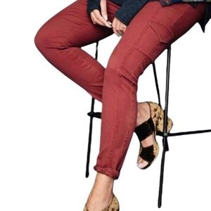 CAbi “The Drifter” skinny burnt orange stretch jeans size 8